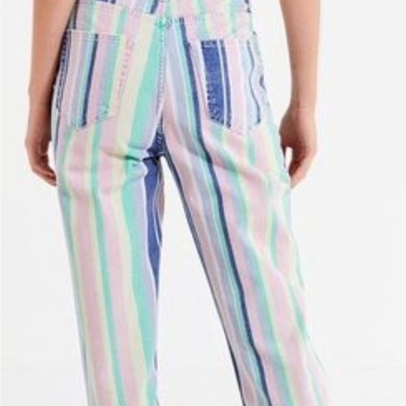 Urban Outfitters BDG Women’s Striped Pastel High-Waisted Jeans Size 32 - Picture 2 of 7